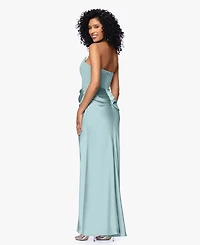 Betsy & Adam Women's Mixed-Media Strapless Corset Gown