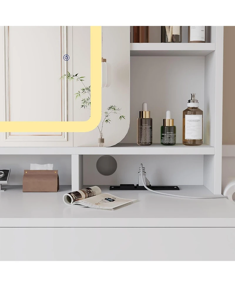 Gaomon Vanity Desk Sliding Mirror