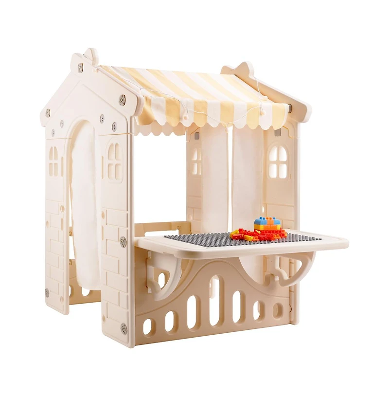 Bruce & Shark Foldable Kids Playhouse with Lights, Blocks & Open Design