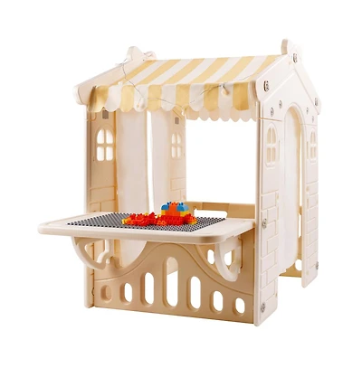 Bruce & Shark Foldable Kids Playhouse with Lights, Blocks & Open Design