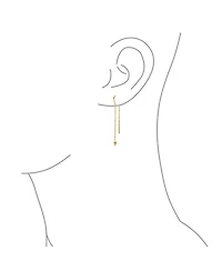 Bling Jewelry Minimalist Tiny Arrow Chain Threader Earrings 14K Gold Plated Sterling Silver