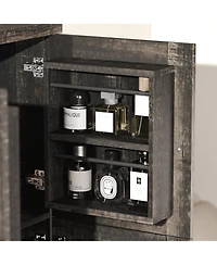 Homsee 4-Door Wardrobe With Strong Storage，Bedroom Closet，Armoire,Brown