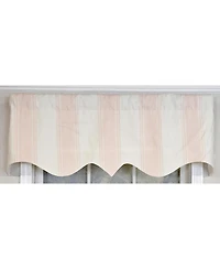 Rlf Home Faded Stripe Regal 100% Cotton Rod Pocket Lined Window Valance 50" x 17" Pink