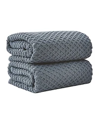 Linery & Co. Quick-Drying Cotton Diamond Waffle Textured 2-Piece Bath Sheet Set