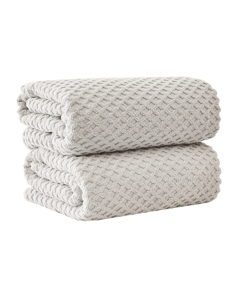 Linery & Co. Quick-Drying Cotton Diamond Waffle Textured 2-Piece Bath Sheet Set