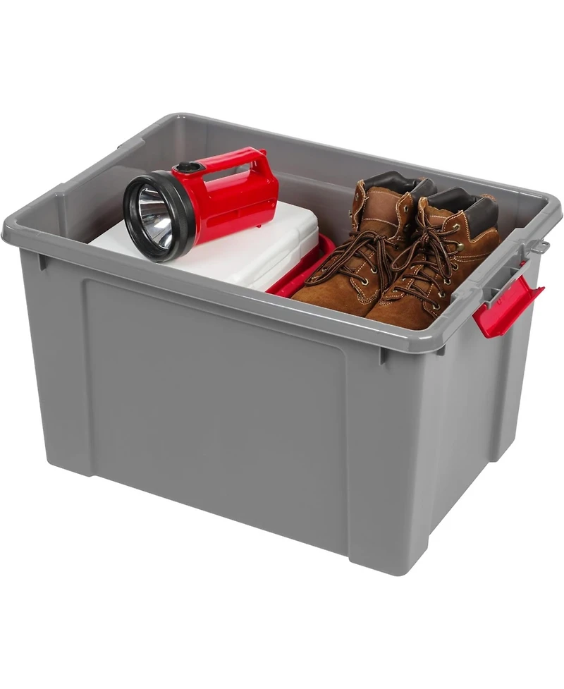 Iris Usa 19 Gallon Lockable Storage Totes with Lids, 6 Pack – Heavy Duty Durable Stackable Containers, Large Garage Organizing Bins Moving Tubs