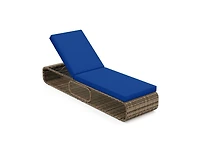 7-Position Adjustable Pe Rattan Outdoor Chaise Lounge Chair