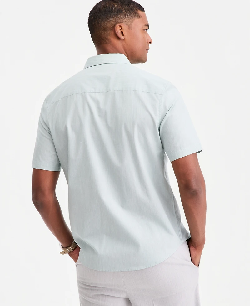 Alfani Men's Cotton Luke Short-Sleeve Pocket Shirt, Macy's Exclusive