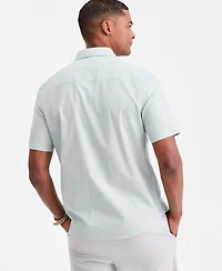 Alfani Men's Cotton Luke Short-Sleeve Pocket Shirt, Macy's Exclusive