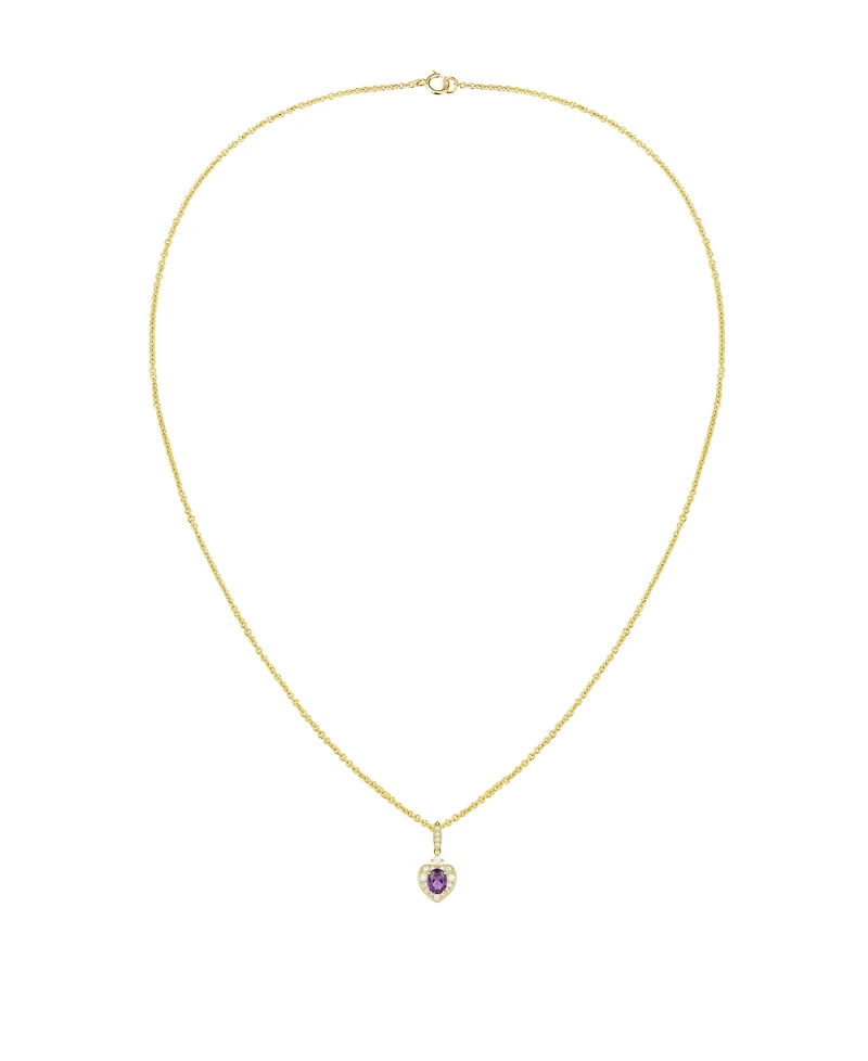 Macy's 2-Pc. Amethyst (3.2 ct. t.w.) and Lab-Grown White Sapphire (0.18 Earrings Pendant Set 14k Gold Over Sterling Silver (Also Avai