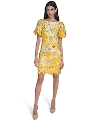 Eliza J Petite Printed Boat Neck Shift Dress