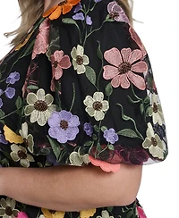 Eliza J Plus Embroidery Detail Short Cocktail Dress