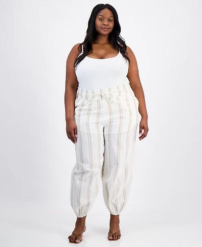 And Now This Trendy Plus Striped Jogger Pants, Macy's Exclusive