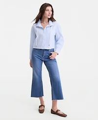 On 34th Women's Cropped Drawstring Button-Front Shirt, Macy's Exclusive