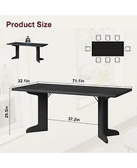 Gaomon Kitchen Table 71 inch Large Dining Table for 6 Farmhouse Kitchen Table for Dining Room, Home Office, Living Room