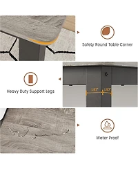 Gaomon Kitchen Table Dining Table for 4-6 People 63 inch Long Wooden Rectangular Kitchen Table