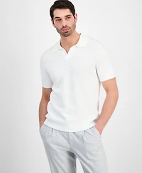 Alfani Men's Cotton Johnny Collar Short-Sleeve Sweater, Macy's Exclusive