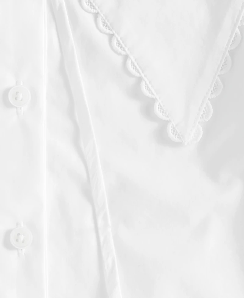 On 34th Women's Lace Trim Sailor Collar Long-Sleeve Blouse, Macy's Exclusive