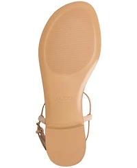 Aldo Women's Sandstone Round Toe T-Strap Flat Sandals