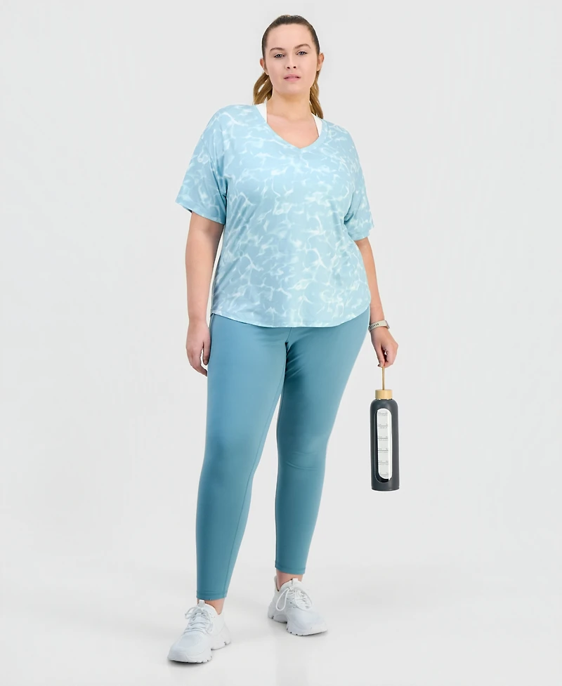 Id Ideology Plus Marina Whisper V-Neck Performance Tee, Macy's Exclusive