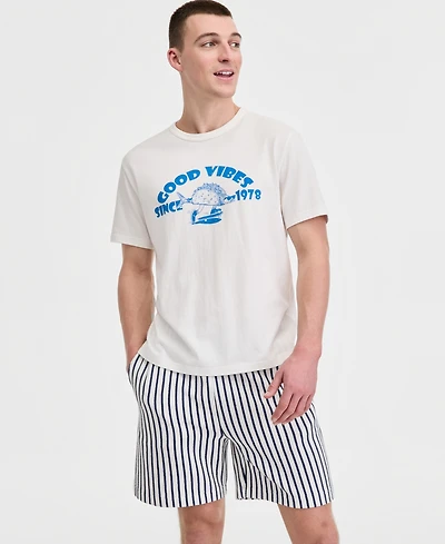 Sun + Stone Men's Cotton Good Vibes Graphic Short-Sleeve T-Shirt, Macy's Exclusive