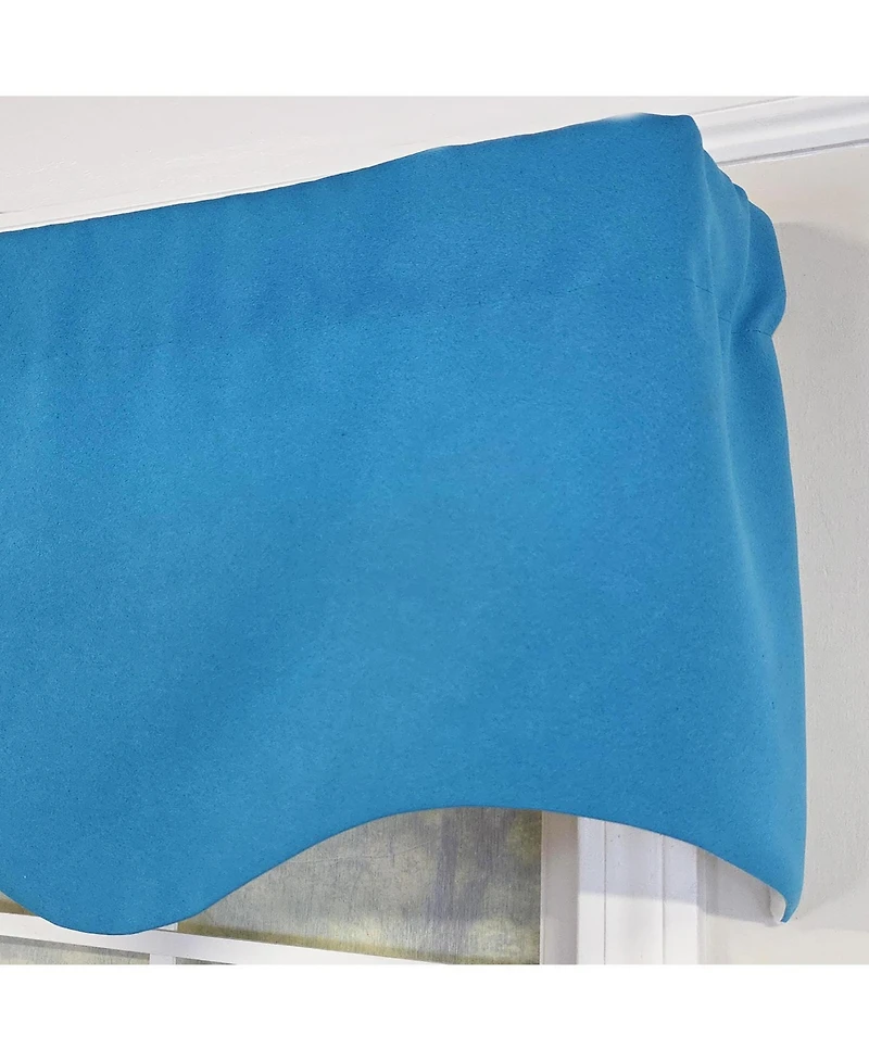 Rlf Home Primo Regal 100% Cotton Rod Pocket Lined Window Valance 50" x 17" Blue
