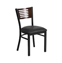 Emma+Oliver Decorative Slat Back Metal Restaurant Dining Chair