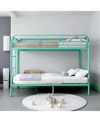 Streamdale Furniture Metal Twin Over Twin Bunk Bed with 2 Ladders & Guardrail, Easy Assemble