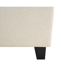 Streamdale Furniture Queen Size Teddy Velvet Upholstered Bed Frame with Headboard and Footboard