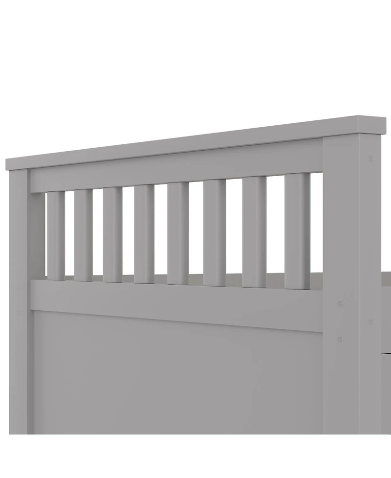 Streamdale Furniture Twin Captain Platform Bed Frame with Storage, Drawers, Gray