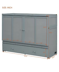 Streamdale Furniture Queen Murphy Bed with Usb Port and a Large Drawer