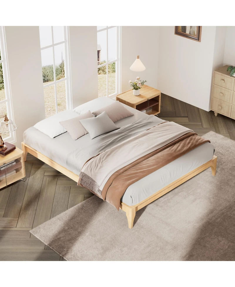 Streamdale Furniture Bamboo Platform Bed Frame - Full Size, Easy Assembly