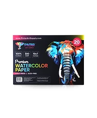 Pintar Watercolor Paper Block, 100% Cotton, 140lb/300gsm, Rough Grain, 20 Sheets