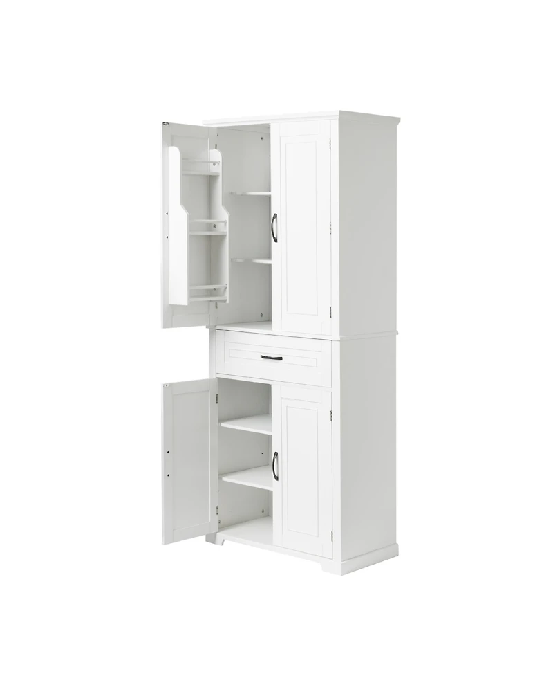 Busdays Bathroom Storage Cabinet with Doors and Drawer – Adjustable Shelf and Multiple Storage Spaces
