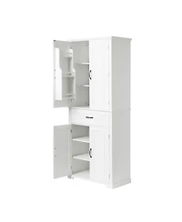 Busdays Bathroom Storage Cabinet with Doors and Drawer – Adjustable Shelf and Multiple Storage Spaces