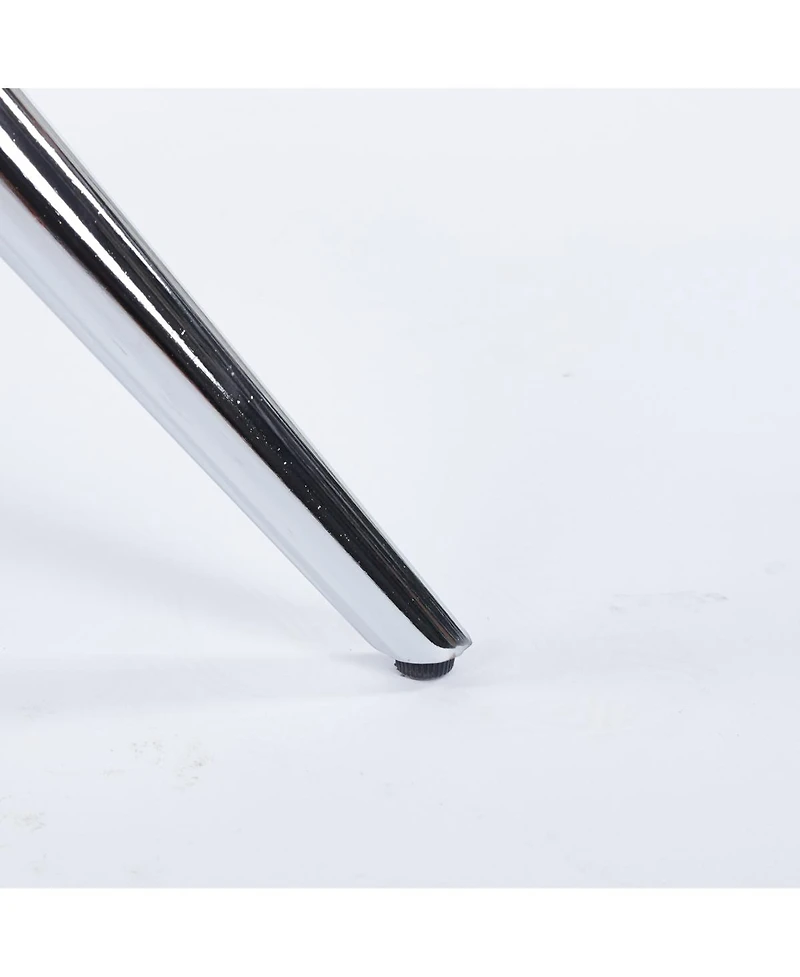 Streamdale Furniture Dining Table with Chrome Metal Leg and Tempered Glass