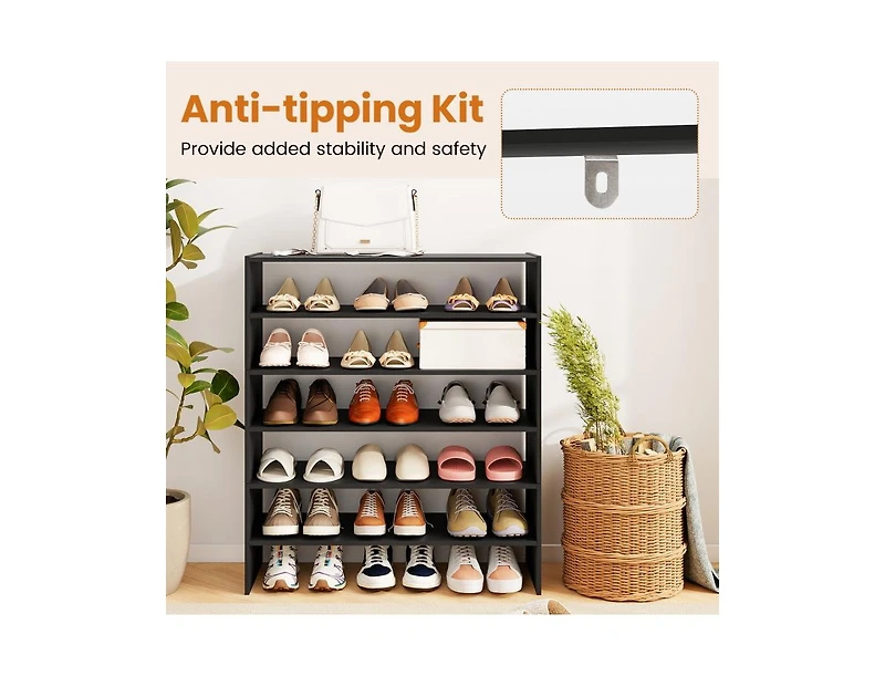 Slickblue 6-Tier Shoe Organizer Rack for Entryway with Anti-Tipping