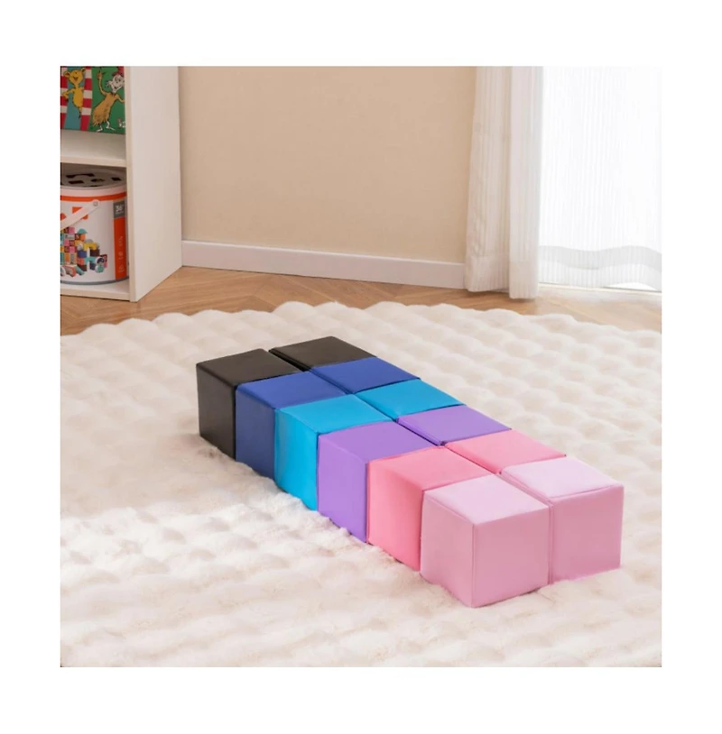 Hongge Soft Foam Play Blocks Set for Toddler Stacking and Sensory Learning