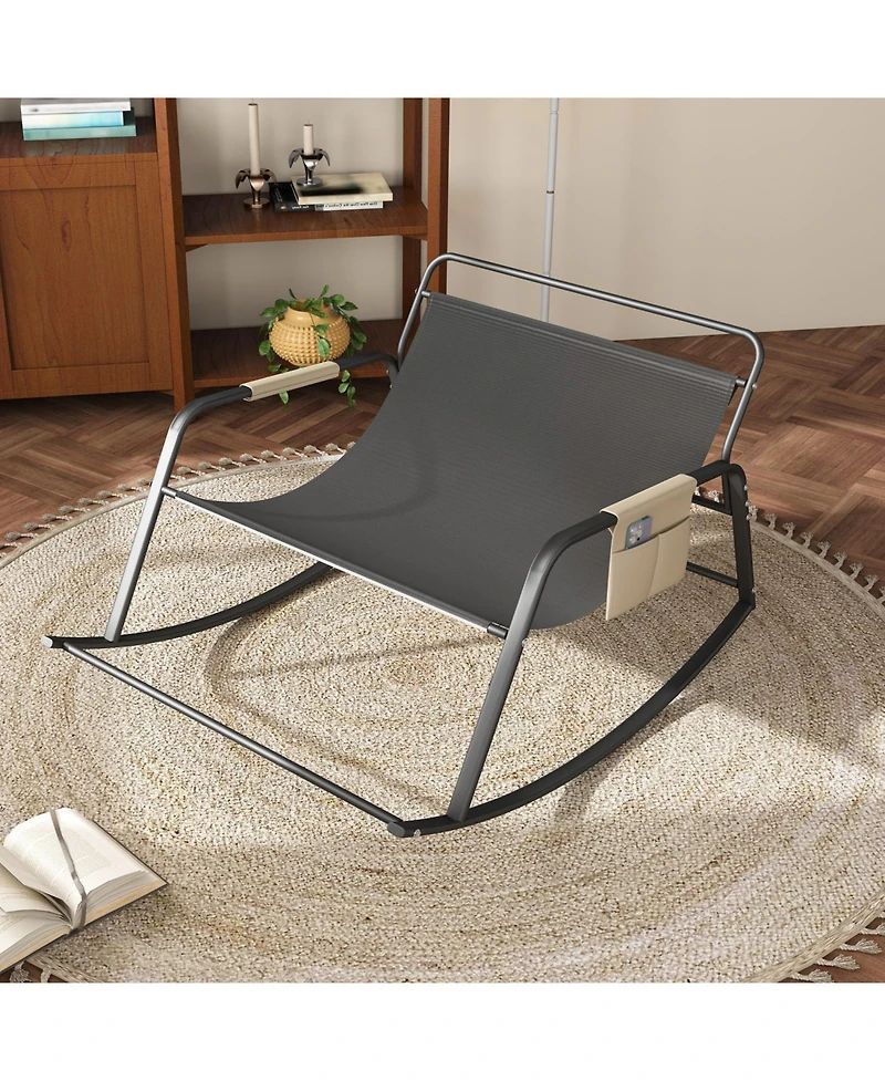 Streamdale Furniture Rocking Chair with Storage, Cushions, Armrests - Indoor/Outdoor (Off White