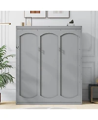 Streamdale Furniture Queen Size Murphy Bed Wall Bed with Shelves, Gray