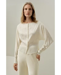 Lilysilk Women's Ying Jacquard Silk Blouse