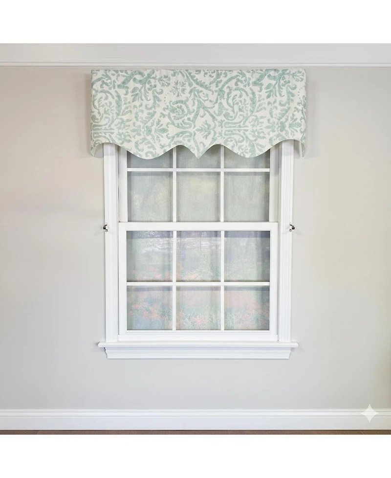 Rlf Home Flucky Regal 100% Cotton Rod Pocket Lined Window Valance 50" x 17"