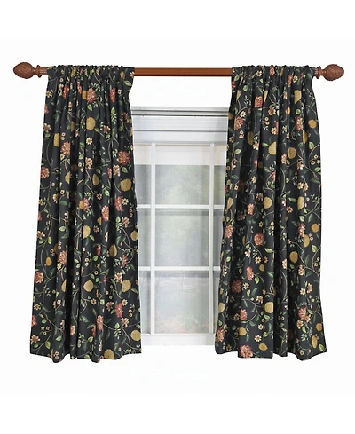 Rlf Home NightFall 100% Cotton Rod Pocket Window Curtain set of 2 Panels