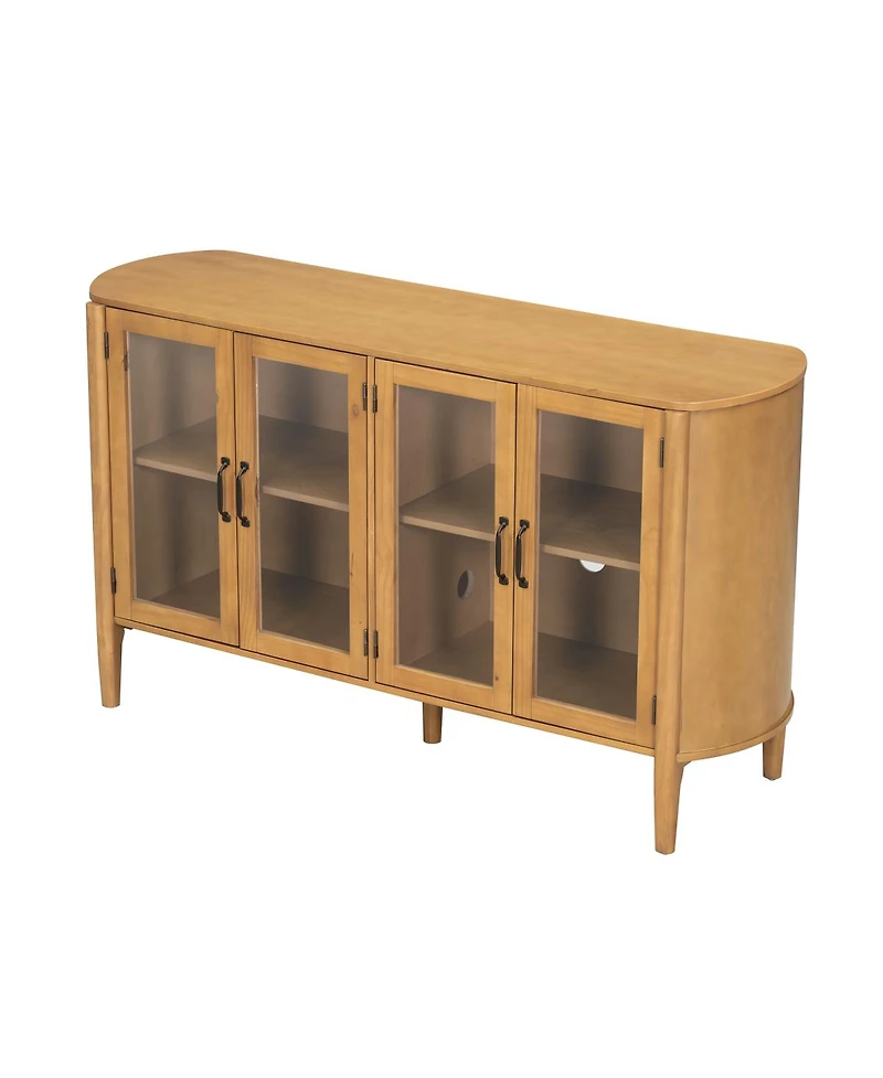 Streamdale Furniture Streamdale Stylish 4-door storage cabinet for living/dining room entrance, large, natural