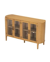 Streamdale Furniture Streamdale Stylish 4-door storage cabinet for living/dining room entrance, large, natural