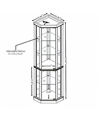 Streamdale Furniture Streamdale Corner Lighted Curio Cabinet with Dark Cherry Finish and Included Light