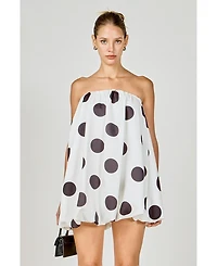 endless rose Women's Polka Dot Bubble Mini Dress