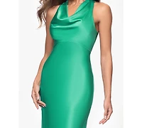 Xscape Women's Long Satin Cowl Neck Ball Gown