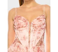 B Darlin Juniors' Spaghetti Strap Sweetheart Neck Ball Gown