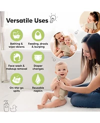 KeaBabies 6pk Deluxe Baby Washcloths, Organic and Soft Wash Cloth, Bath Towel, Face Cloths